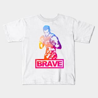 Brave Boxer Diagonal Colors Kids T-Shirt